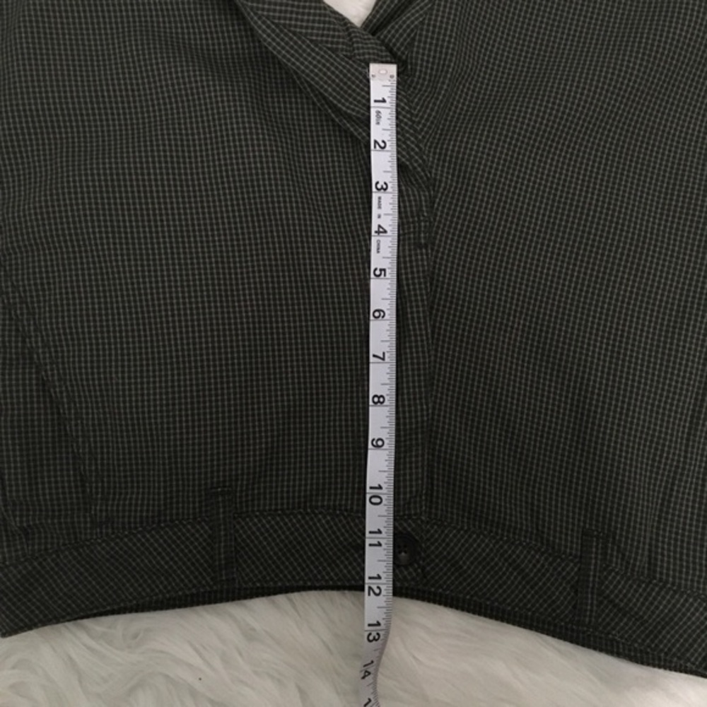 Adam Levine Mens Shorts Tiny Plaid Green Flat Front 34 Bermuda Welt Back Pockets - Picture 10 of 14